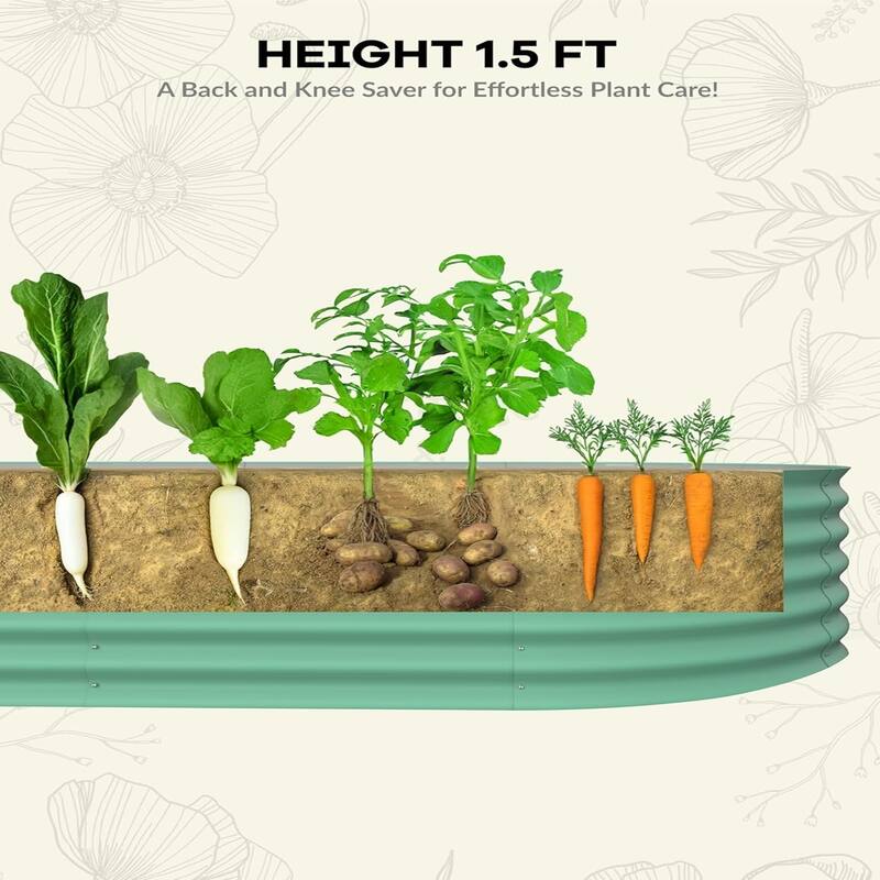 4-ft W x 8-ft L x 2-ft H Green Metal Raised Garden Bed(2-Pack)