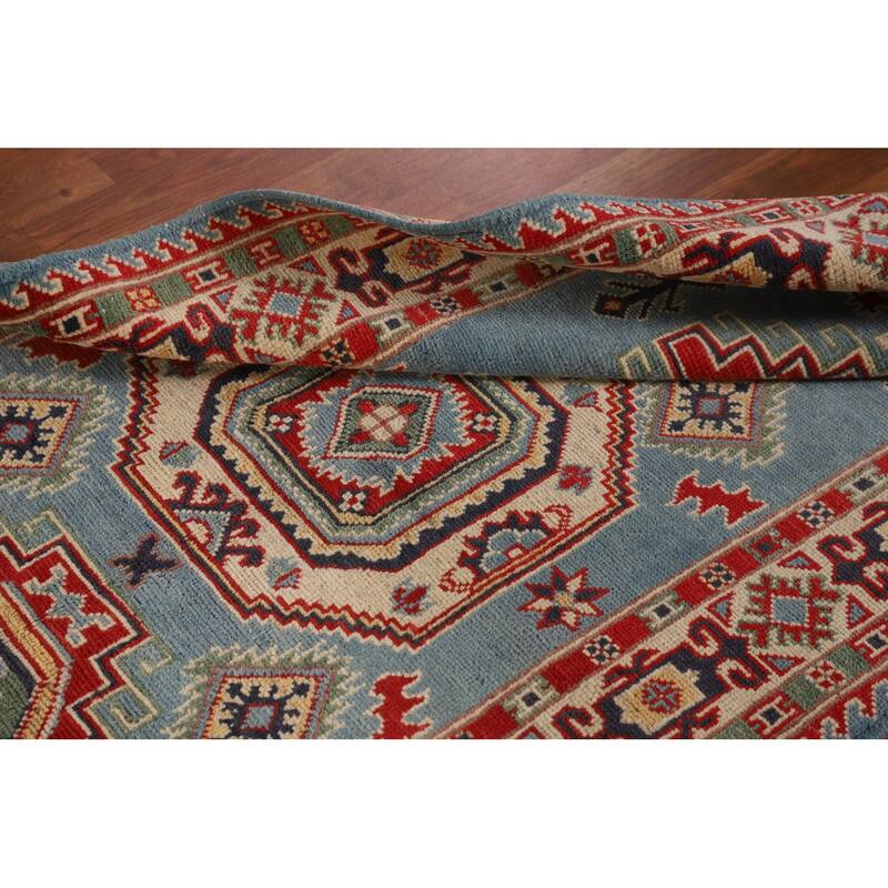 Light Blue Kazak Accent Rug Hand-Knotted Wool Carpet - 3'0"x 5'1"
