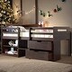 preview thumbnail 1 of 17, Contemporary Design Twin size Loft Bed with Two Shelves and Two drawers, Unique Quality Assurance, Solid Construction, Espresso Espresso