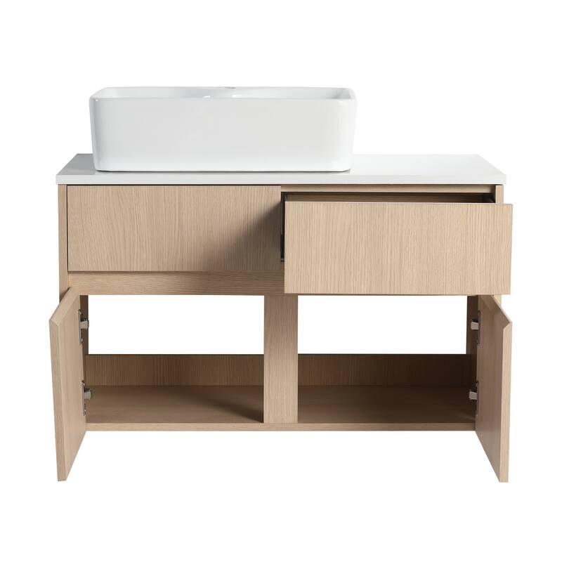 Bathroom Vanity With Sink In 32 Inch, Floating Bathroom Vanity With 2 Soft Close Doors And Drawer