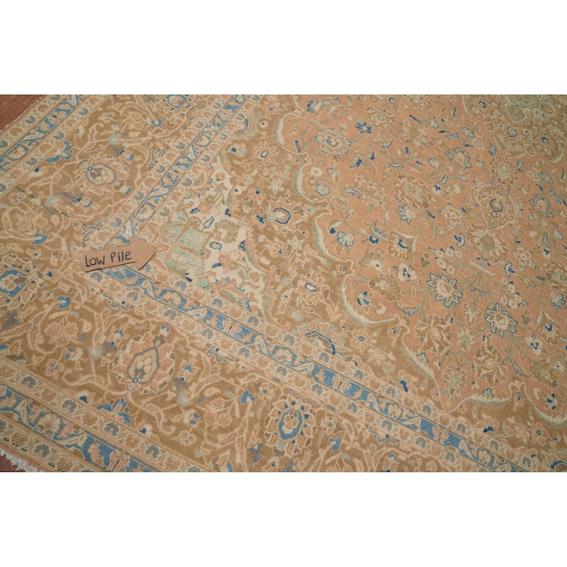 Hand Knotted Oriental 100% Wool Carpet Traditional Floral Oranges & Rust Kashan Area Rug - 13' 10'' X 9' 9''