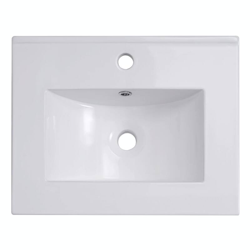 Modern 20-Inch Small Bathroom Vanity Cabinet with Ceramic Basin