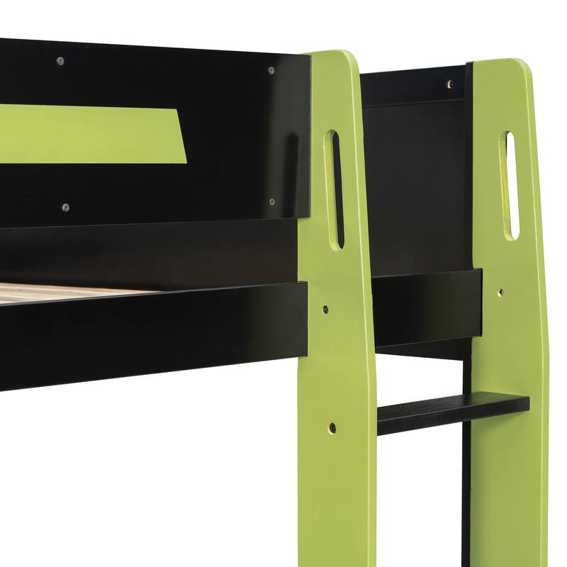 Full Size Gaming Loft Bed with RGB Desk & LED Lights - Heavy Duty Esports Bunk Bed with USB Ports, Cable Management for Gamers