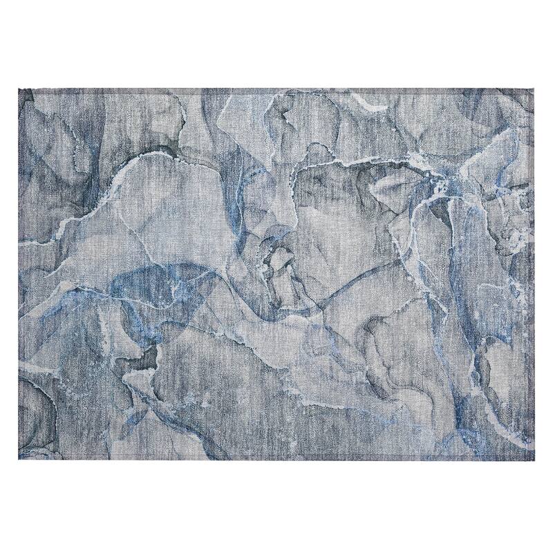 Machine Washable Indoor/ Outdoor Abstract Chantille Rug