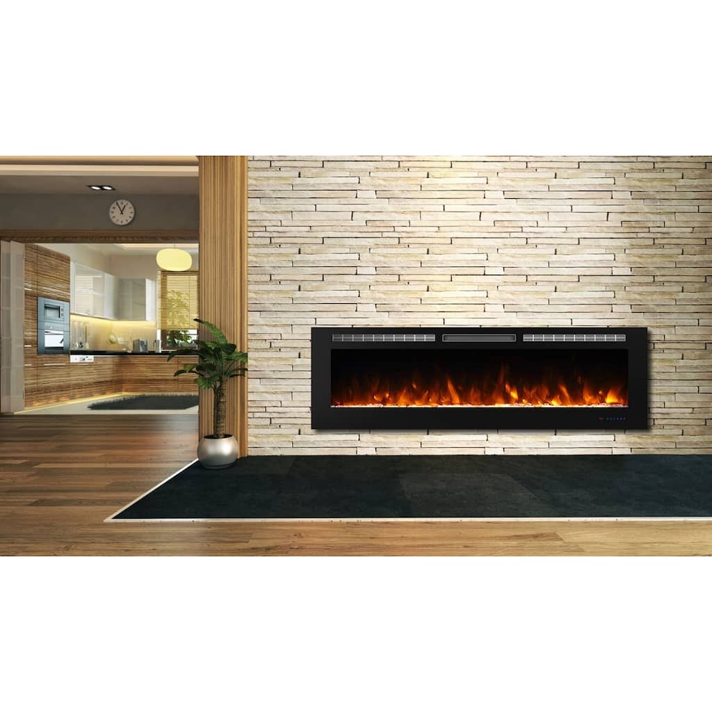 Clihome 72 In. Wall Electric Fireplaces with Remote Control