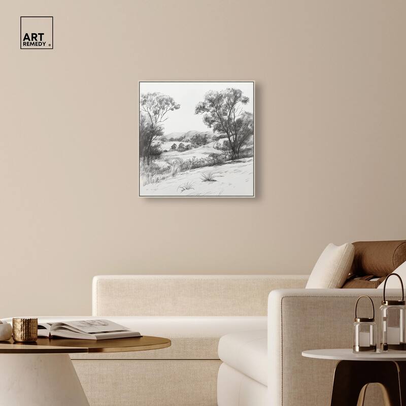 Charcoal Countryside Canvas by Art Remedy