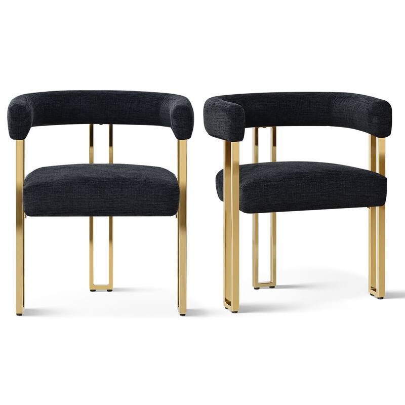 Chenille Upholstered Armchair (Set of 2)