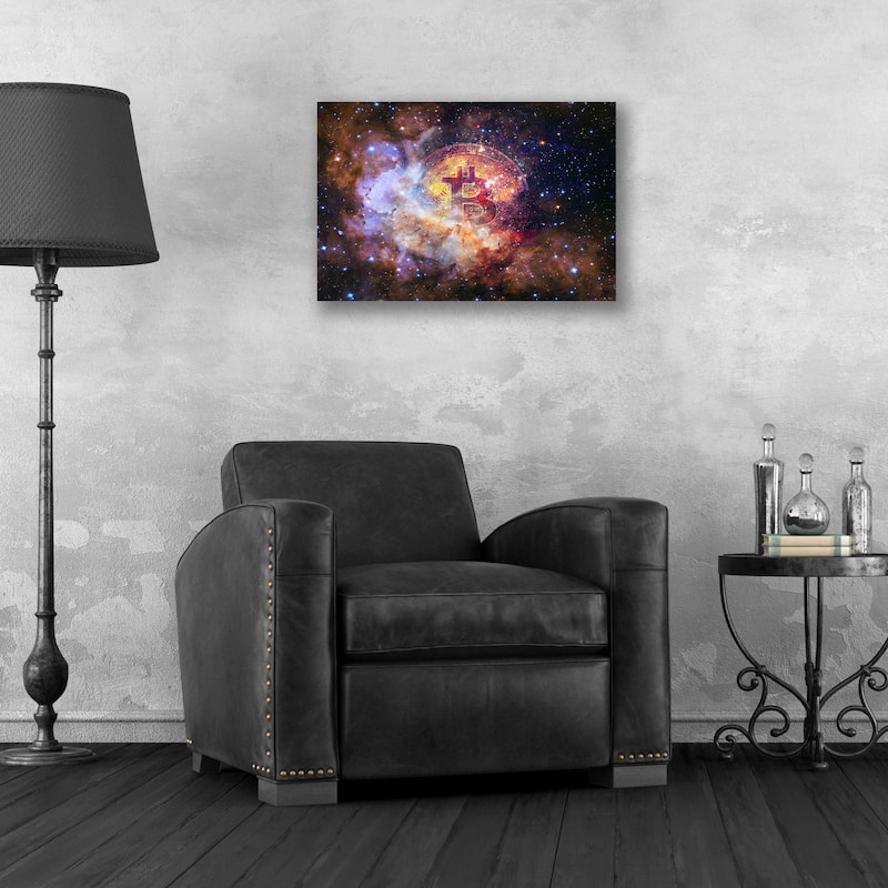 Epic Art 'Bitcoin Nebula', Acrylic Glass Wall Art