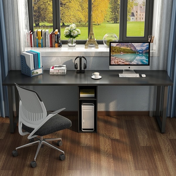78 Extra Large Double Workstation Computer Desk For Two 78 Extra Large Double Workstation