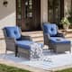 Option Grey Rattan - Blue Cushion