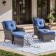 Option Grey Rattan - Blue Cushion