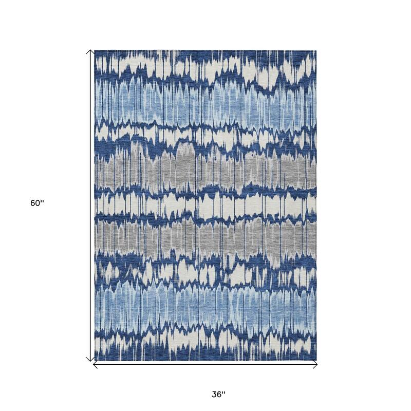 HomeRoots Striped Transitional Rectangle Outdoor Rug