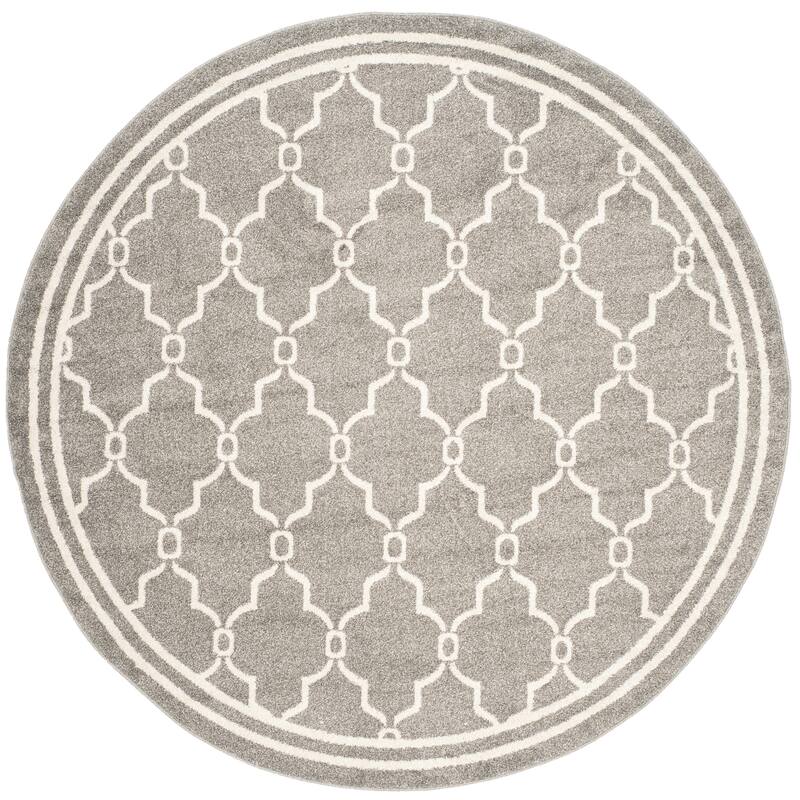 SAFAVIEH Amherst Nargis Modern Rug - 5' Round - Dark Grey/Beige