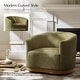preview thumbnail 41 of 74, HULALA HOME Gema Modern 360°Swivel Chenille Ergonomic Barrel Accent Chair with Solid Wood Legs