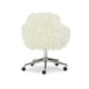 preview thumbnail 4 of 6, Amber Off-White Faux Fur Office Chair