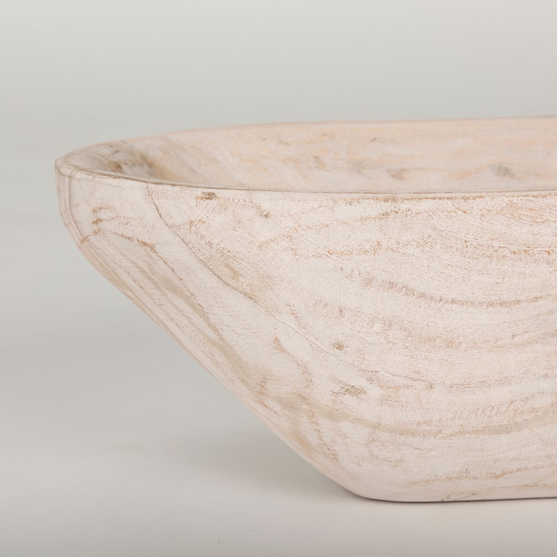 Athena Extra Large Oblong Black-Brown Reclaimed Wood Bowl - 26.0L x 10.0W x 7.0H