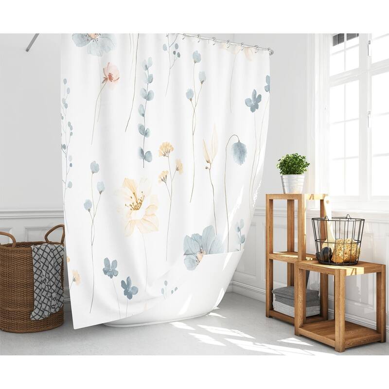 72" x 72" Watercolor Floral PEVA Shower Curtain for Watercolor Boho