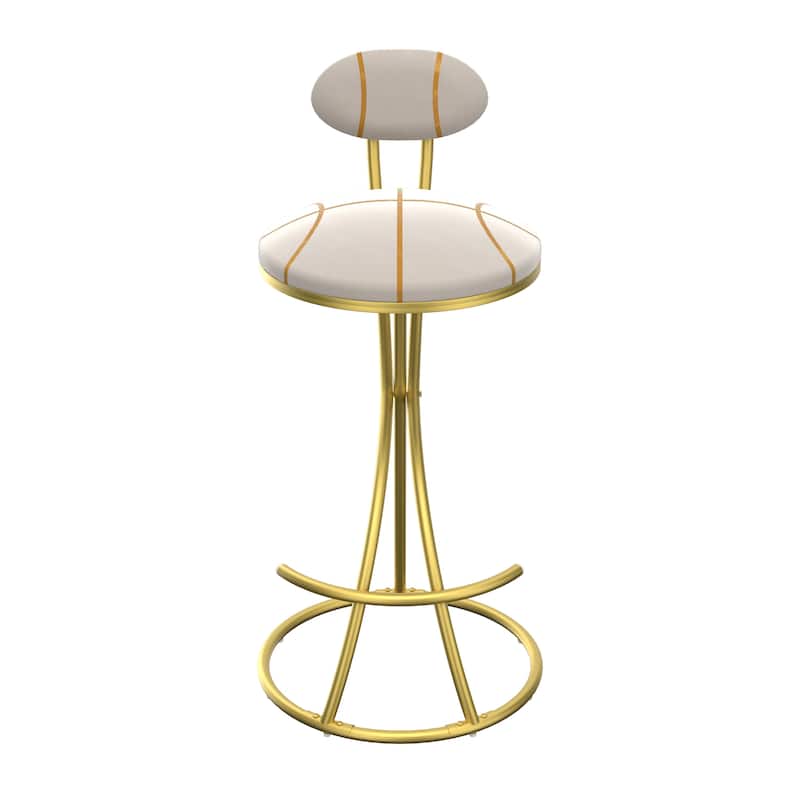 Upholstered Bar Stools Set of 2 Striped Counter Height Barstools Modern Velvet Dining Chairs for Kitchen Island, Living Room