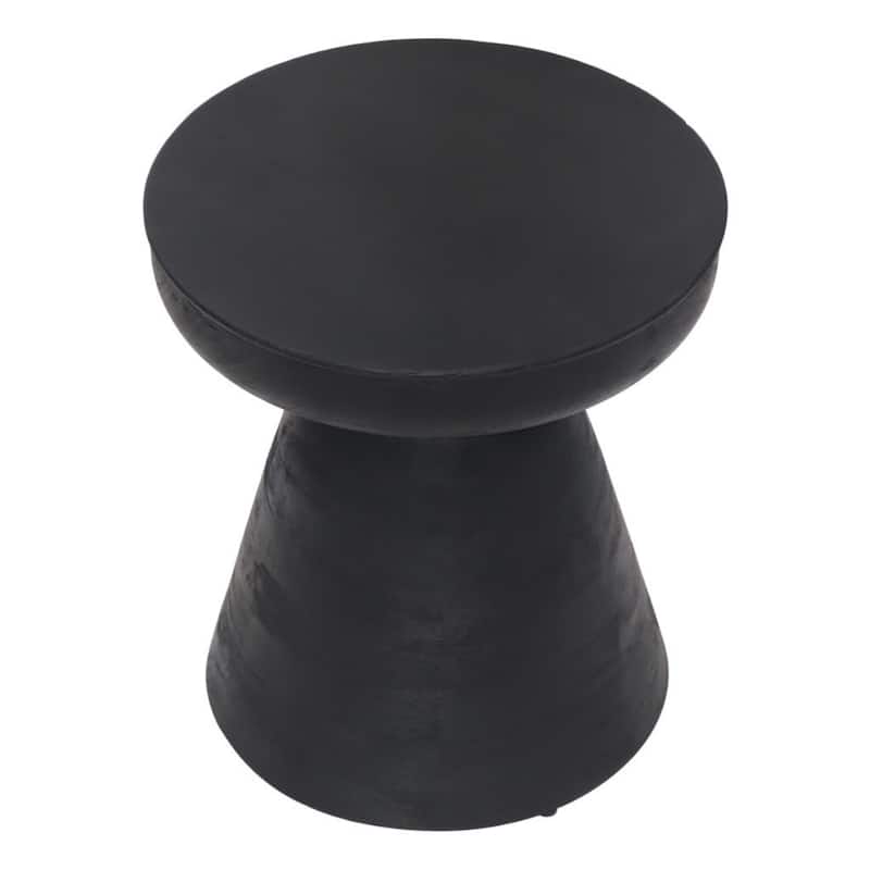 18" Black Solid Wood Round End Table Stylish Side or Nightstand - 15.90” x 15.90” x 18.10”