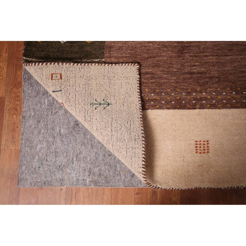 Tribal Brown Gabbeh Oriental Area Rug Handmade Wool Carpet - 8'0"x 9'9"