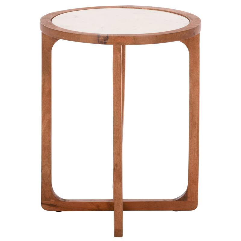SAFAVIEH Home Minori Marble Side Table - 16"W x 16"D x 19"H