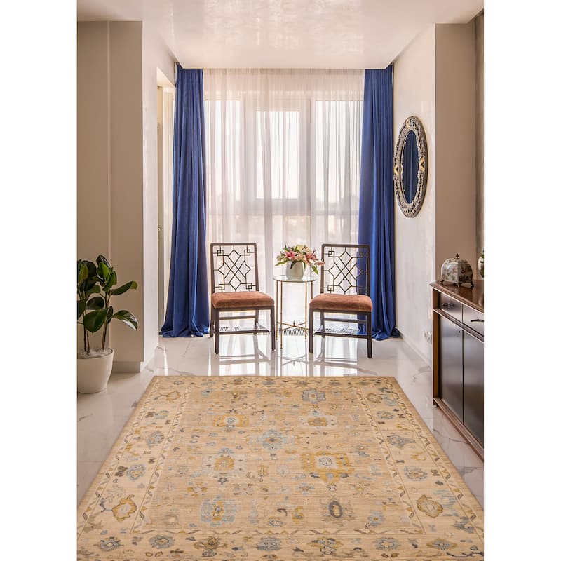 ECARPETGALLERY Hand-knotted Jules Serapi Taupe Wool Rug - 9'11 x 13'10