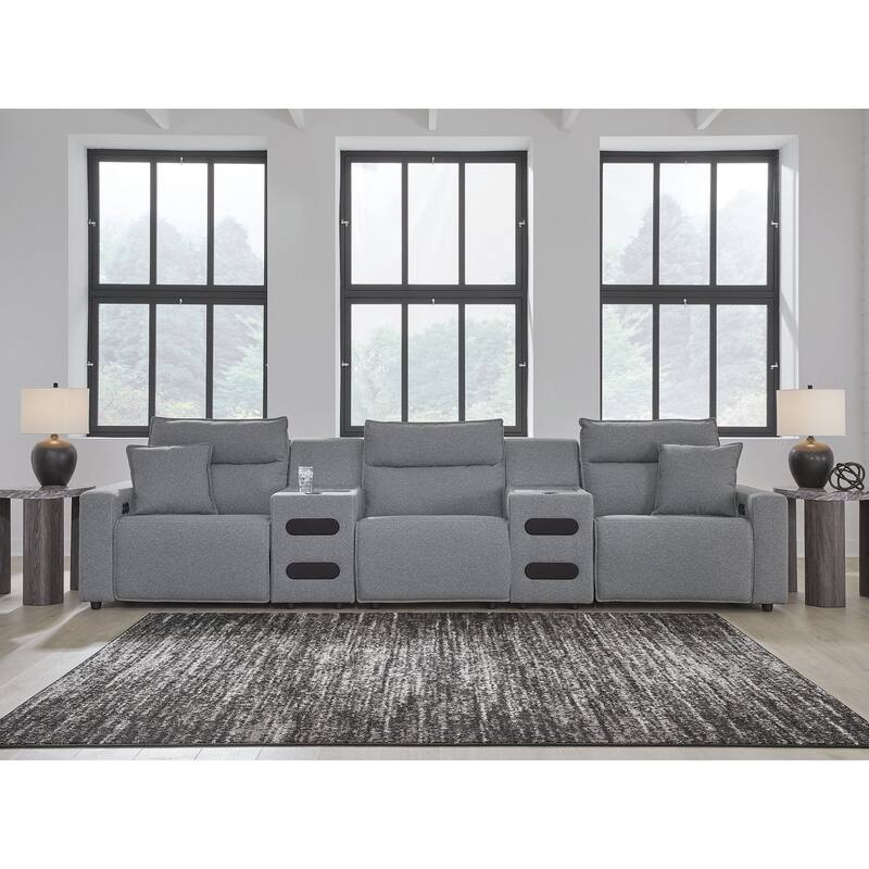 Signature Design by Ashley ModMax II Gray 5-Piece Power Reclining Sectional - 152"W x 41"D x 41"H