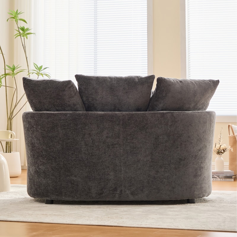 55.1" W Accent Barrel Chair,Modern Oversized Sofa Chair with 5 Pillows