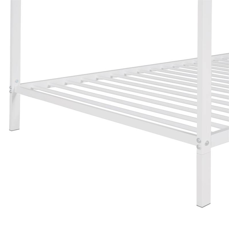 Merax Twin Size Metal House Bed Frame, Floor Bed for Kids