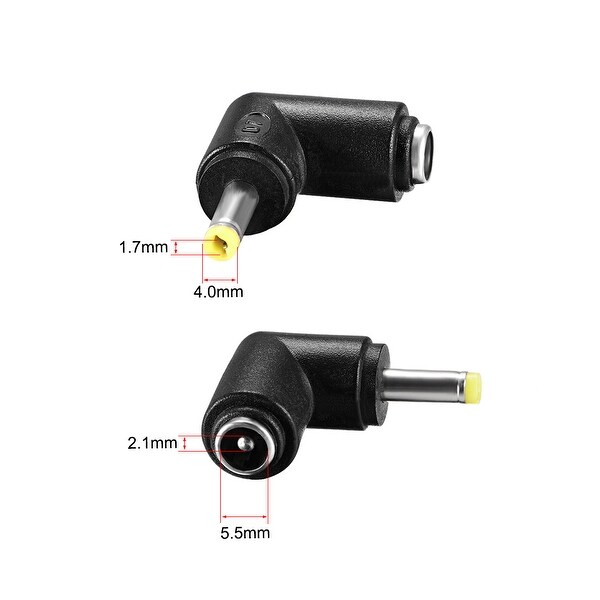 DC Power 5.5mm x 2.5mm Female To 5.5 x 2.1mm Male Right Angle Adapter~ConnectoE$