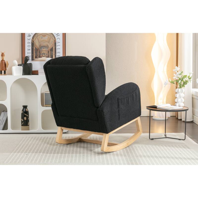 GDFStudio- Harper Modern Tufted Back Teddy Rocking Chair for Living Room or Bedroom Comfort