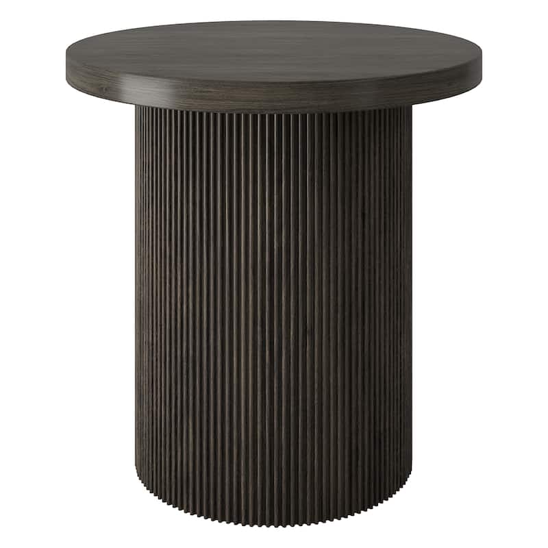 Isa 22" Wide Round Fluted Side Table - 22" Wide