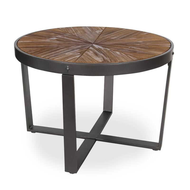 Kate and Laurel Gerhardt Round Coffee Table - 24x24x15.5 - Rustic Brown