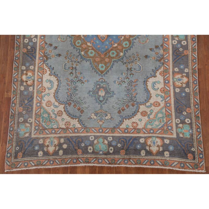 Tabriz Persian Vintage Area Rug Handmade Wool Carpet - 6'3" x 9'4"
