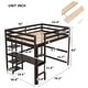 preview thumbnail 21 of 25, Full Loft Bed Pine Kids Bed with Desk Shelves and Ladder, Grey