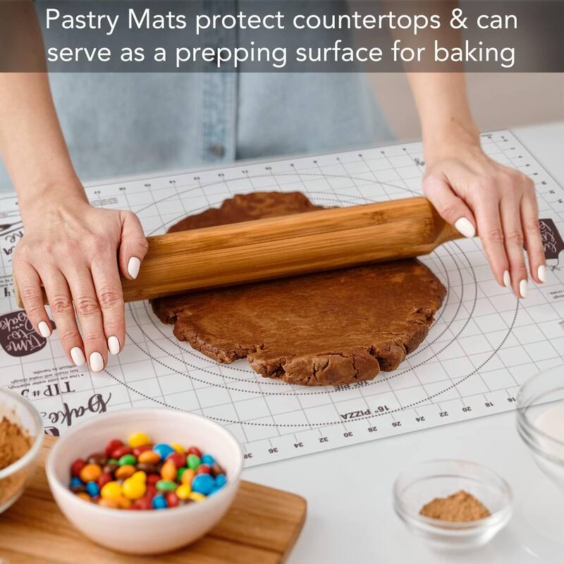 Cut N' Funnel Large Premium Pastry Mat, Non-slip Food Grade Flexible Plastic, 24” x 18” Made in the USA Happiness is Homemade