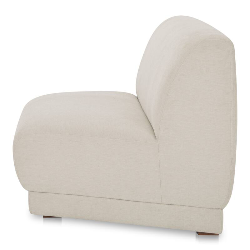 NADAAL STUDIOS Solace Wedge Slipper Chair, Contemporary Modular Design, Deep Foam & Fiber Cushioning, Plinth Base, White