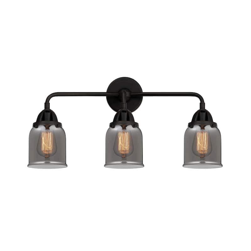 Innovations Lighting 288-3W-10-23 Bell Vanity Bell 3 Light 23" Wide - Matte Black / Plated Smoke