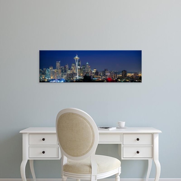 Easy Art Prints Panoramic Images's 'Skyline with Space Needle, Seattle, King County, Washington State' Canvas Art