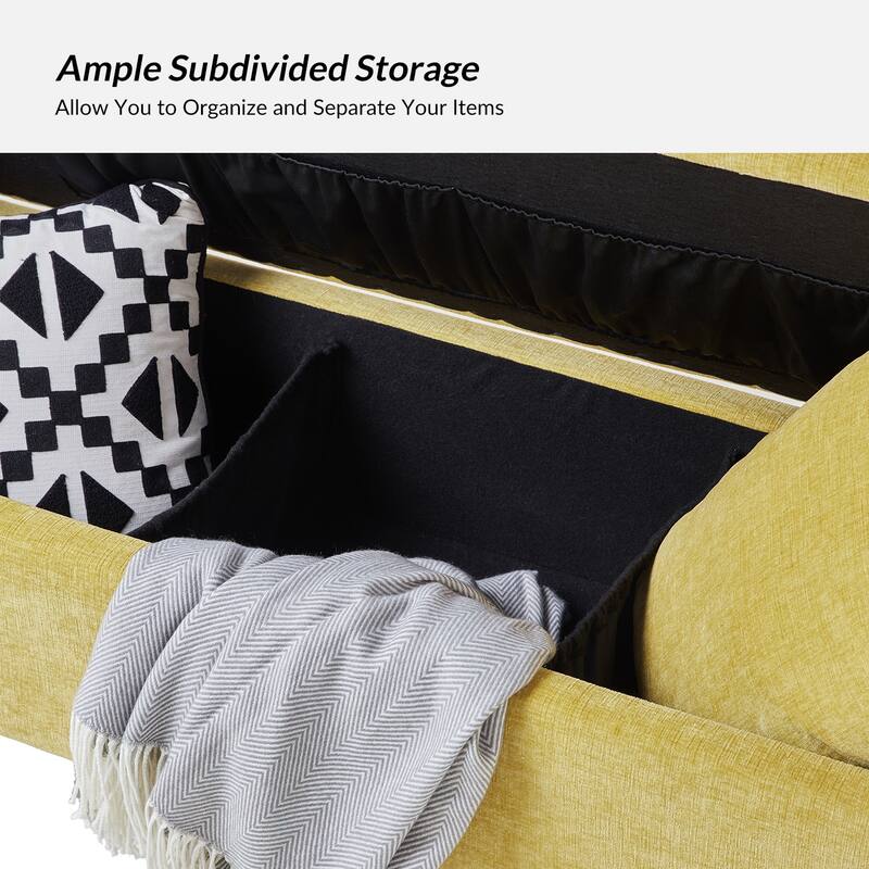 Angelus Upholstered Flip Top Storage Bench withTwo Pillows and Arms by HULALA HOME