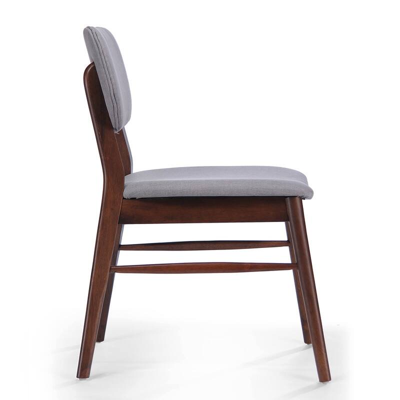 Set of 2 Mid - Century Upholstered Dining Chair with Rubberwood Frame