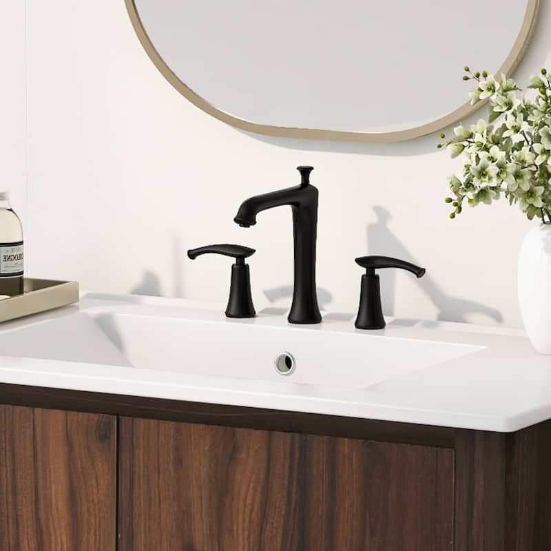 Bathroom Vanity with Ceramic Sink, Bathroom Cabinet with Soft-Closing Doors, Freestanding Cabinet with Open Shelf