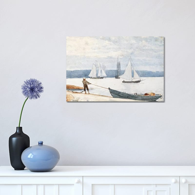 iCanvas "Pulling the Dory, 1880 " by Winslow Homer Canvas Print - 12x18x1.5