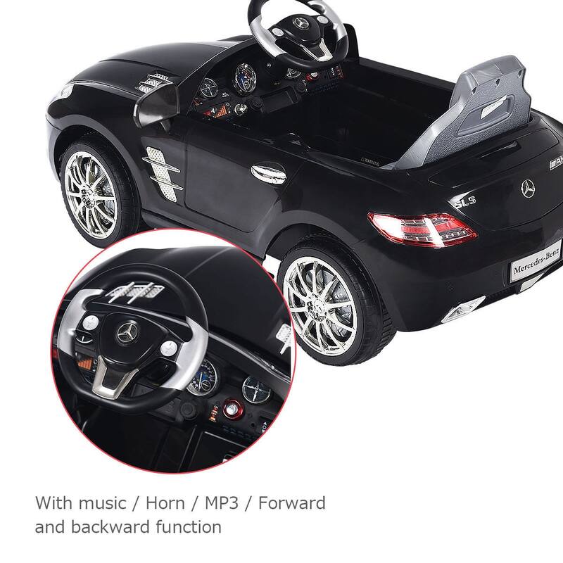 Costway BLACK MERCEDES BENZ SLS R/C MP3 KIDS RIDE ON CAR ELECTRIC