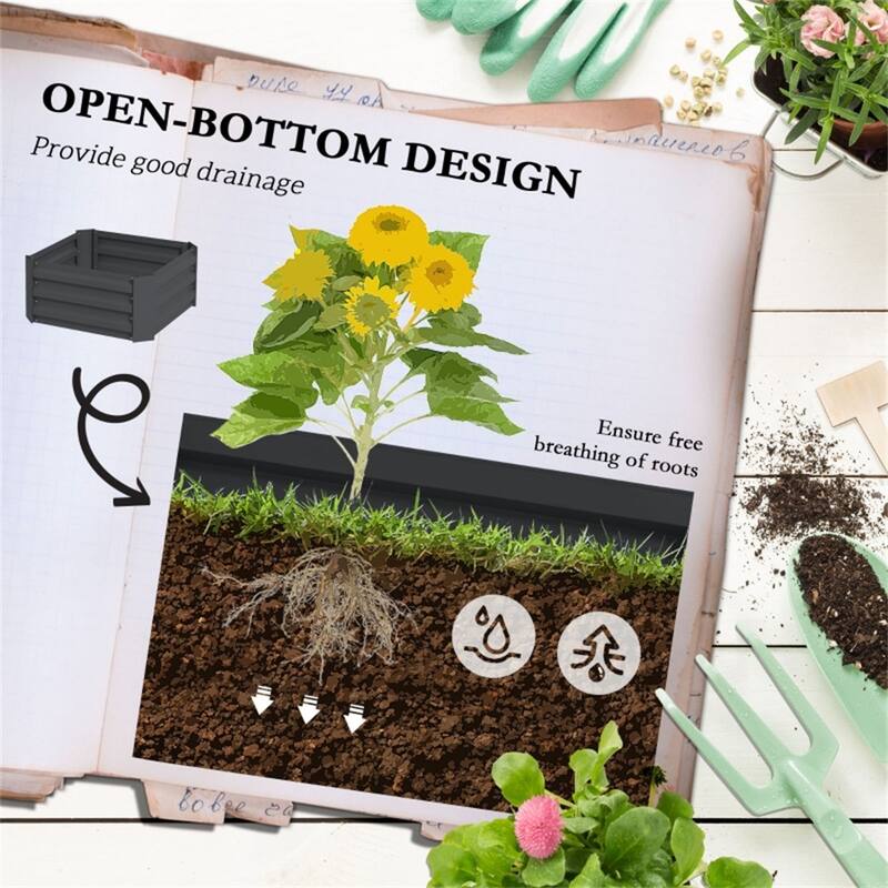 Galvanized Steel Raised Planter with Adjustable Trellis Ideal for Tomatoes or Climbing Plants - 24" W x 24" D x 73.5" H