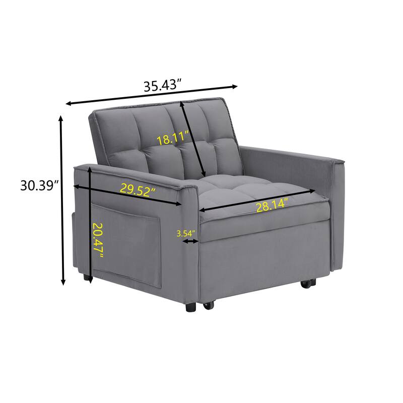Single 3 in 1 folding sofa bed, single recliner, suitable for small space