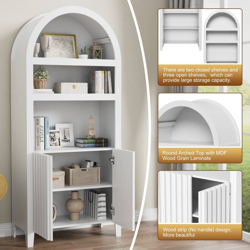 Arch Bookshelf Multi-Purpose Shelf for Living Room Kitchen