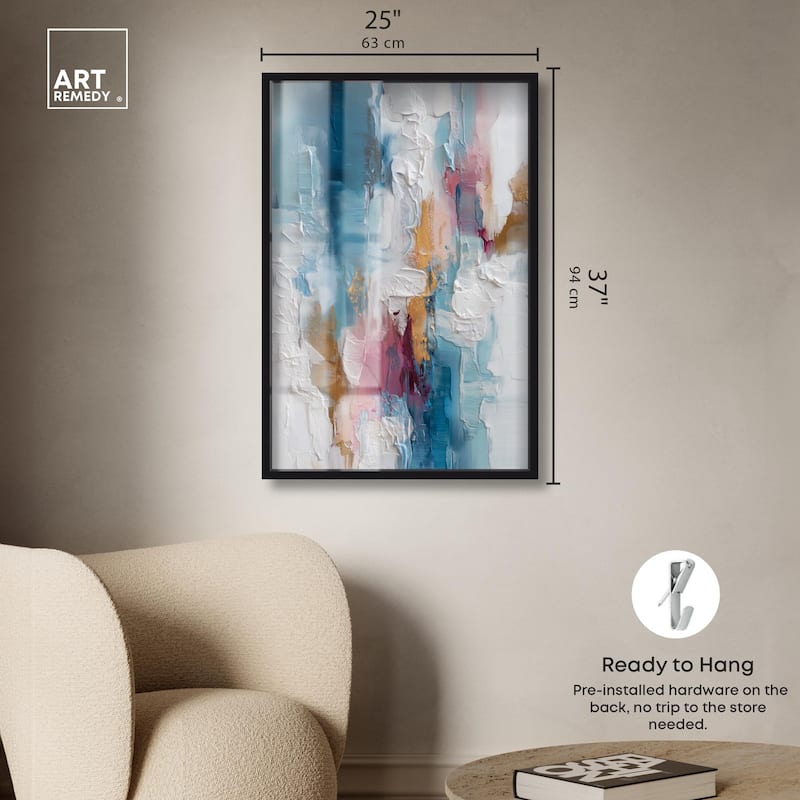 Petal Pink and Ocean Blue I Shadowbox by Art Remedy