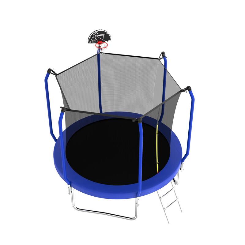 YC Springfree Trampoline - No-Gap Design, Green - Blue - 96.06