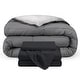 preview thumbnail 6 of 54, Bare Home Down Alternative Reversible Bed in a Bag Grey/Light Grey, Sheets: Black - Twin